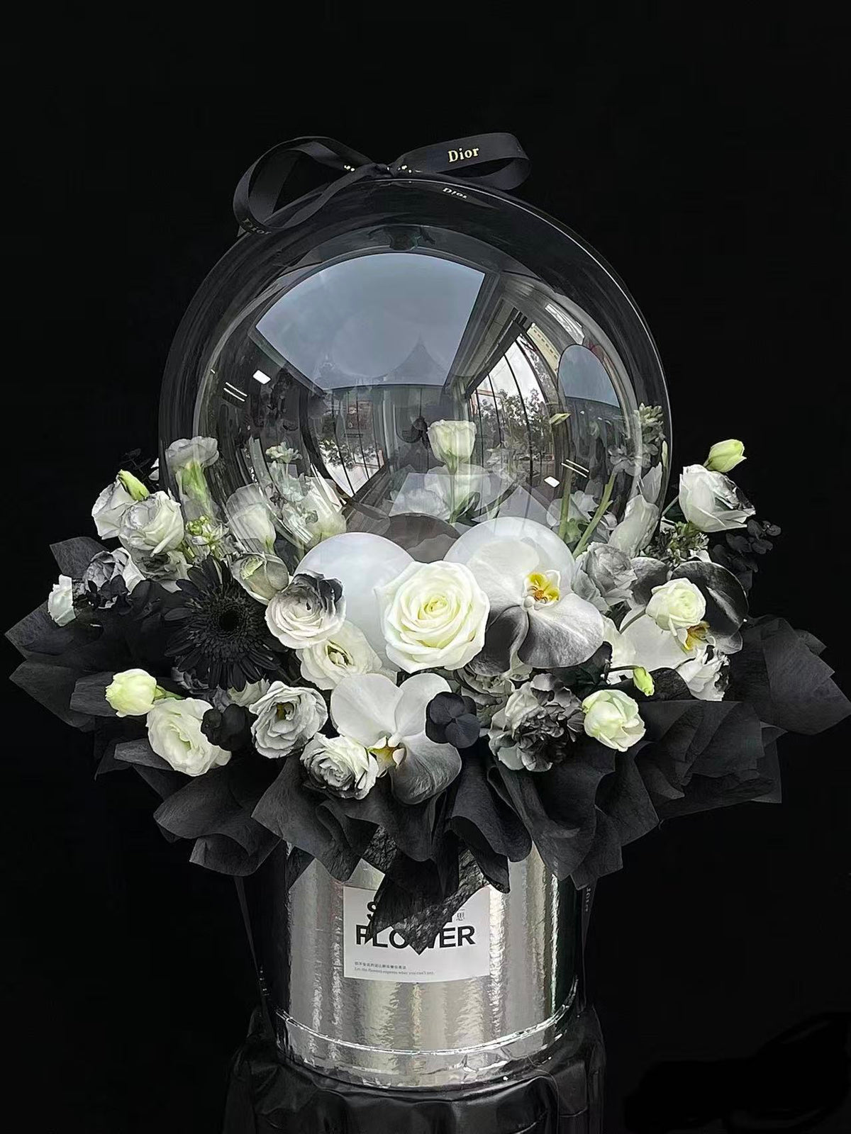 Midnight Black Bubble Bouquet