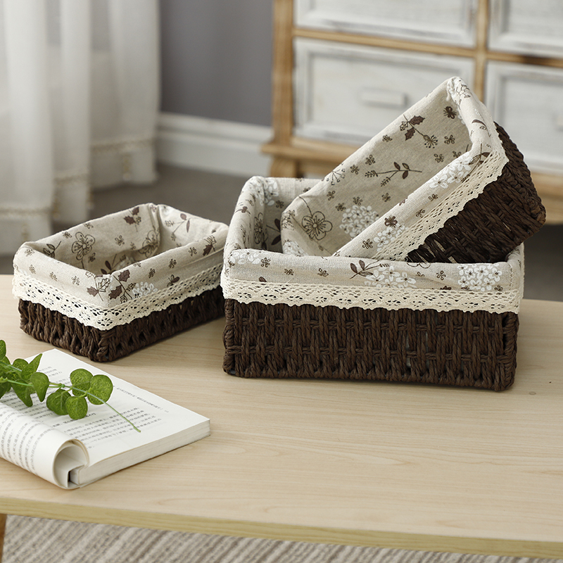 Paper Rope Storage Baskets - Set of 3