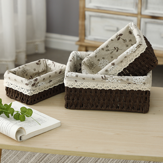 Paper Rope Storage Baskets - Set of 3