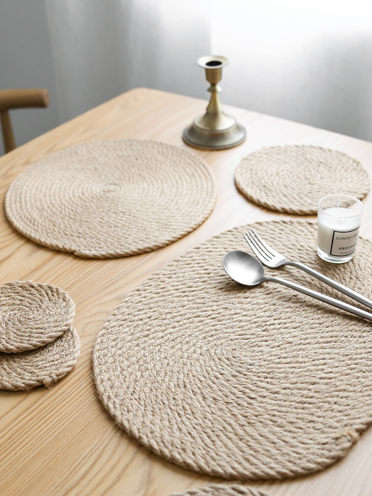 Woven Placemats Premium Linen Mat - 14in / 6in, Set of 8