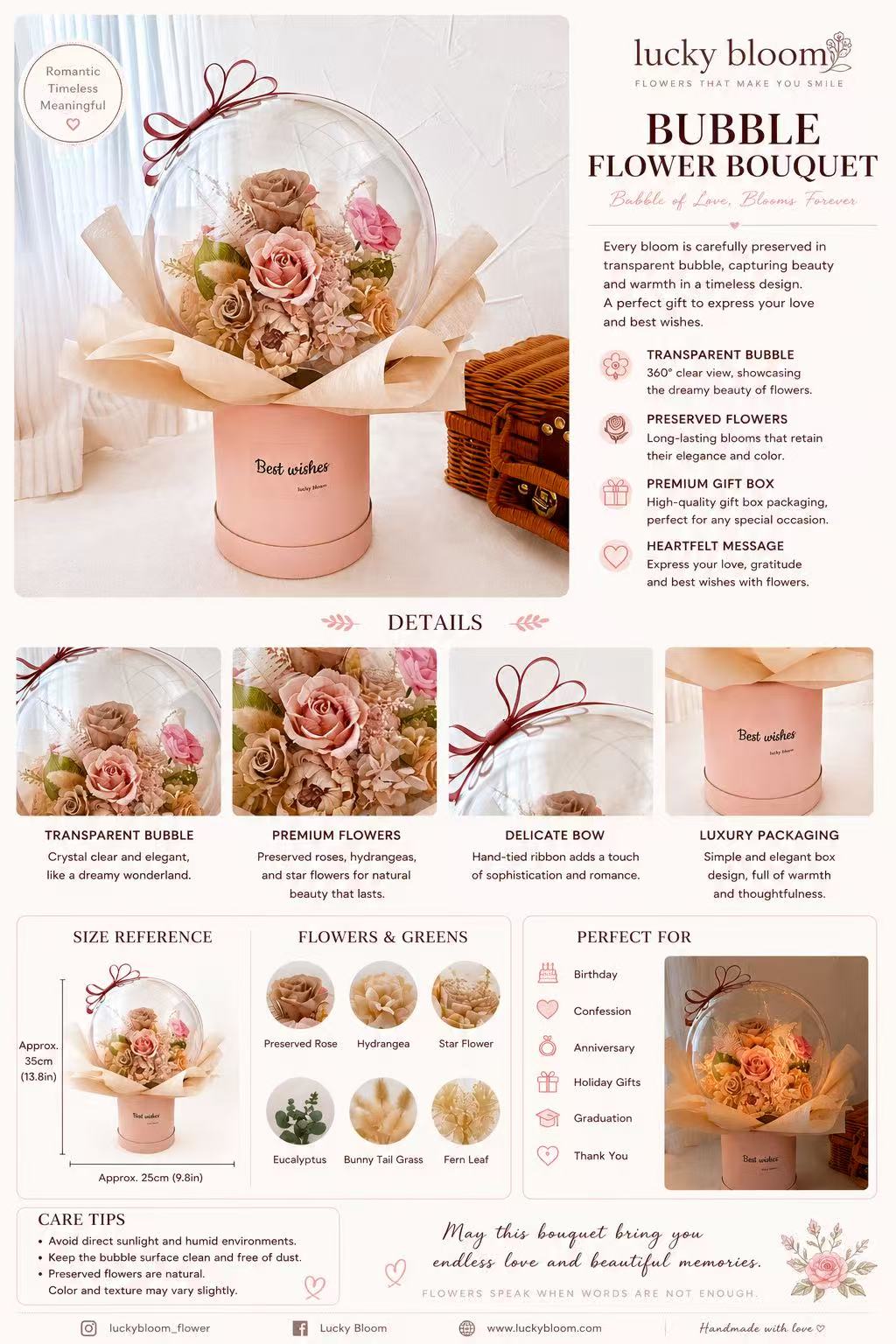 Custom Bubble Flower Bouquet Gift Box