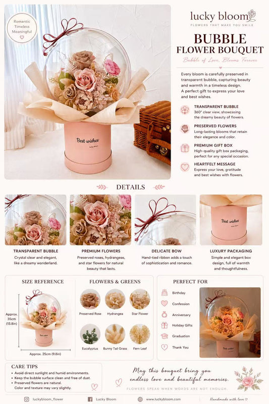 Custom Bubble Flower Bouquet Gift Box