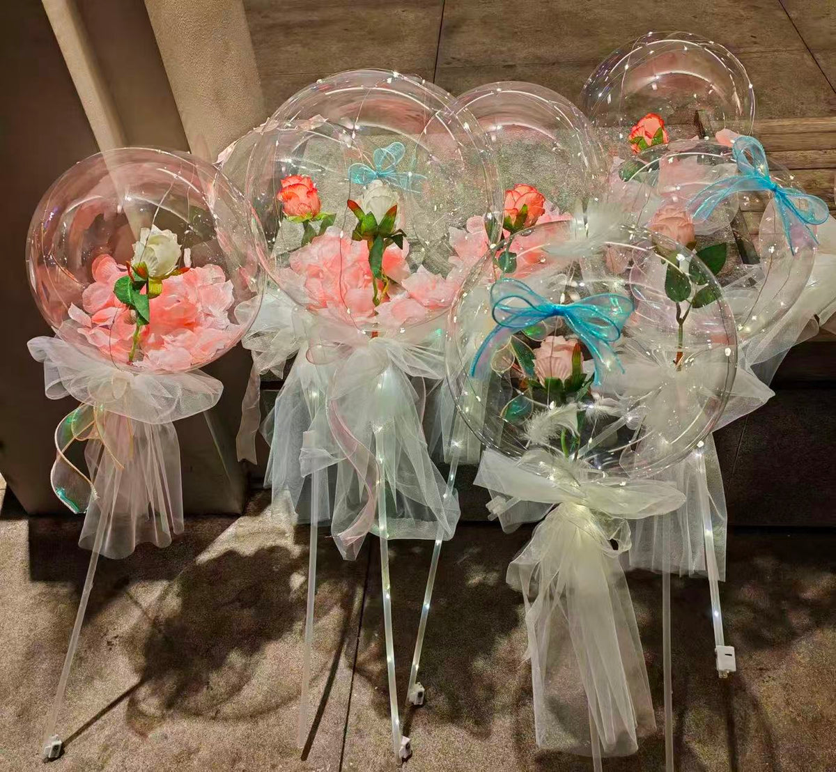 Kuromi Bubble Flower Bouquet with LED Lights
