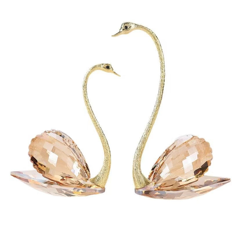 Crystal Swan Figurines