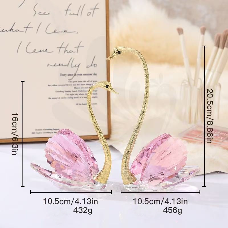 Crystal Swan Figurines