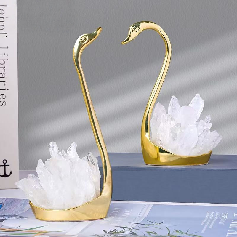 Crystal Swan Figurines