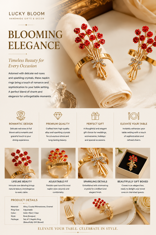 Rose Bouquet Napkin Ring