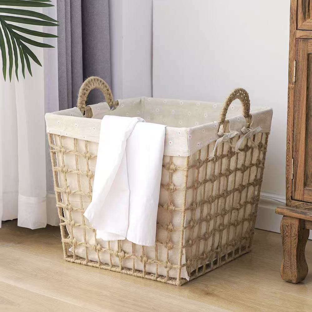 Square Woven Laundry Baskets - Set of 3