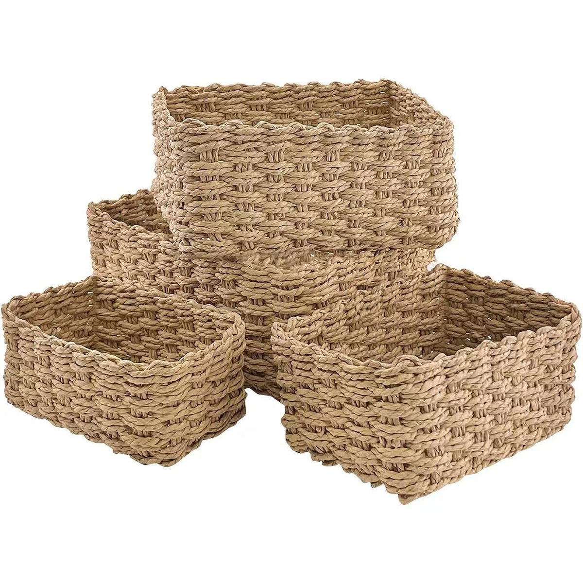 Rectangular Paper Rope Storage Basket
