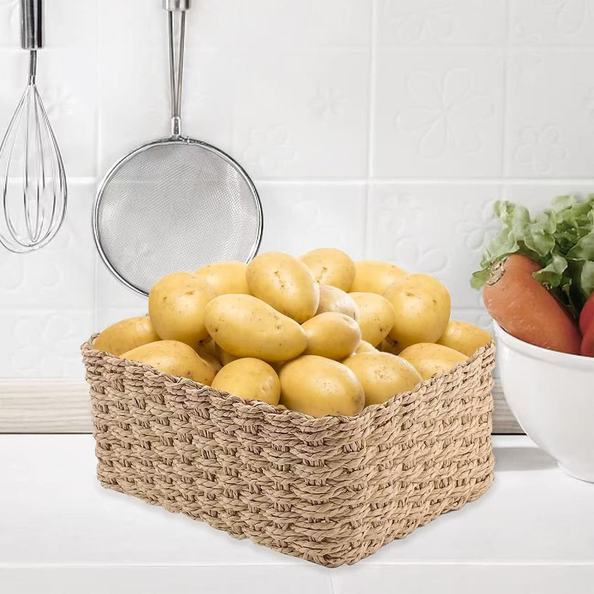 Rectangular Paper Rope Storage Basket