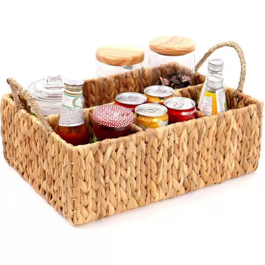 Water Hyacinth Organizer Basket with Handles