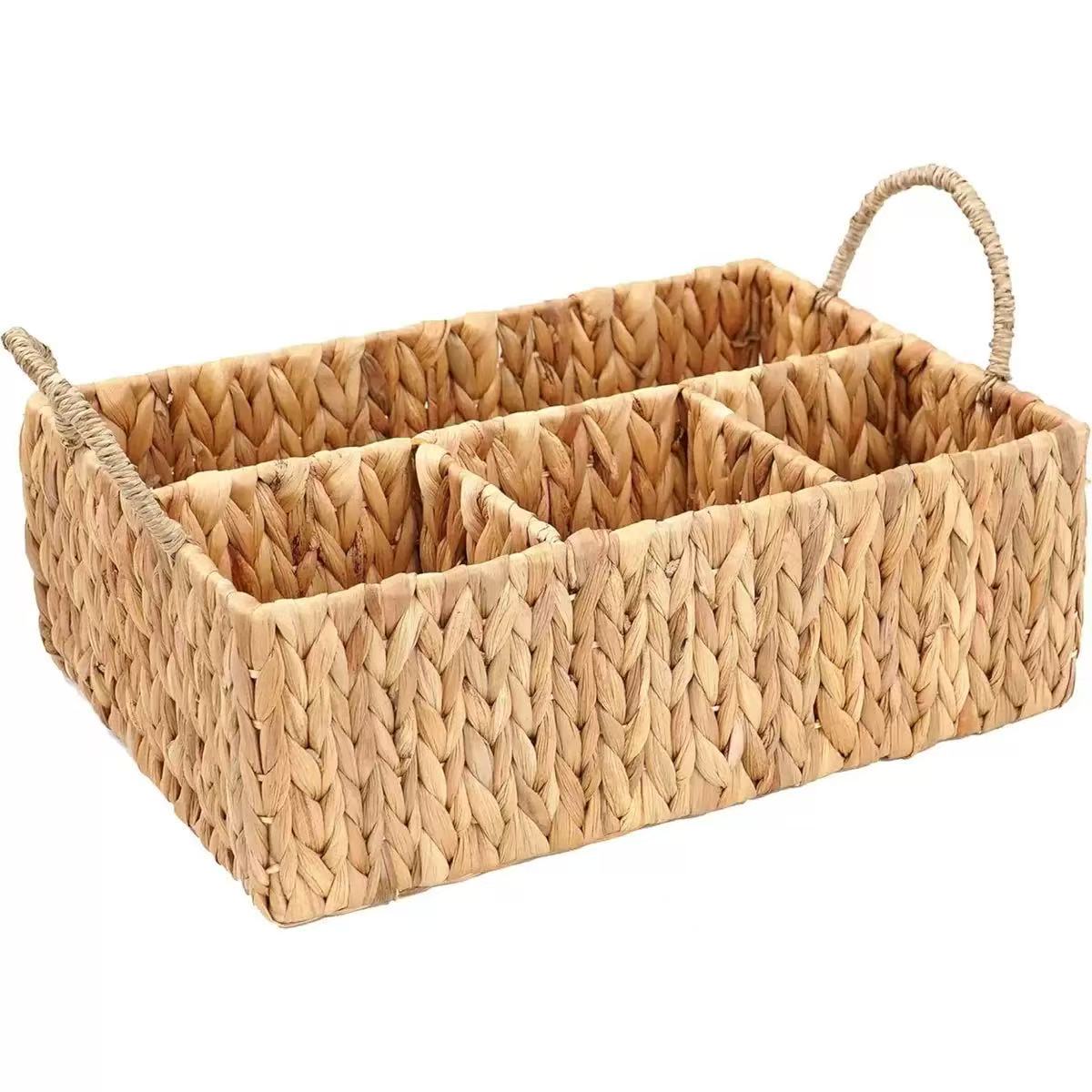 Water Hyacinth Organizer Basket with Handles