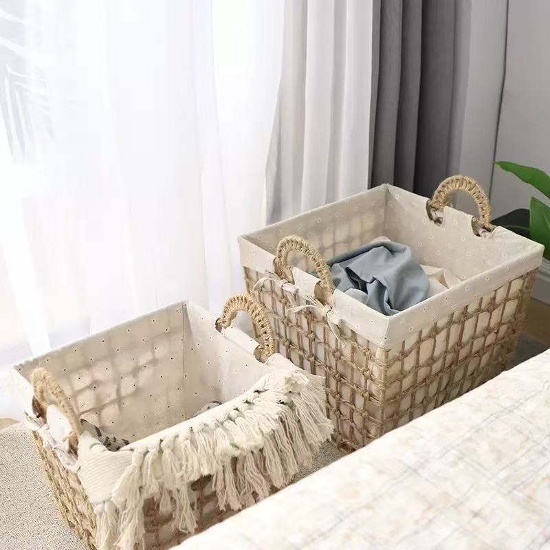 Square Woven Laundry Baskets - Set of 3