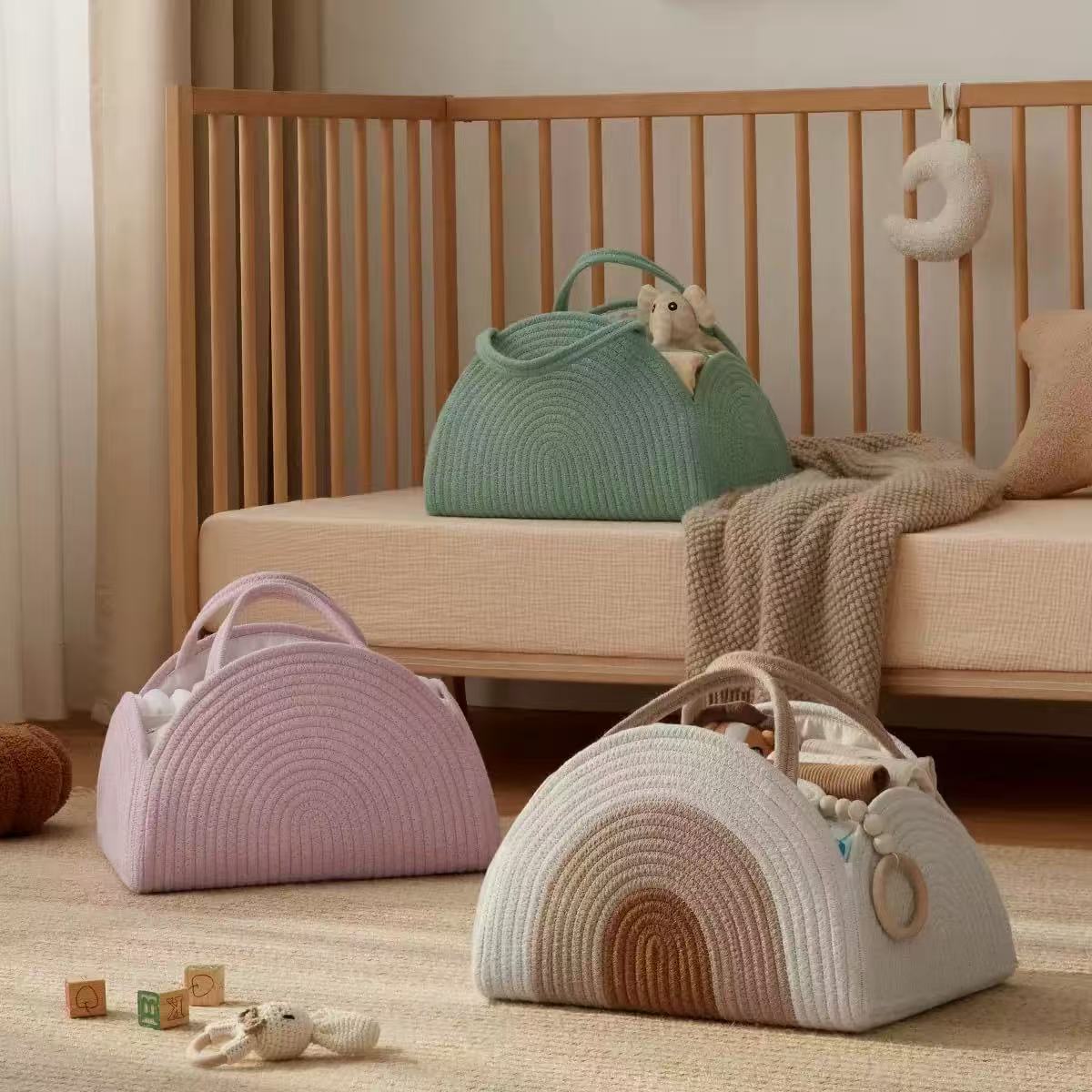 Cotton Rope Diaper Storage Basket