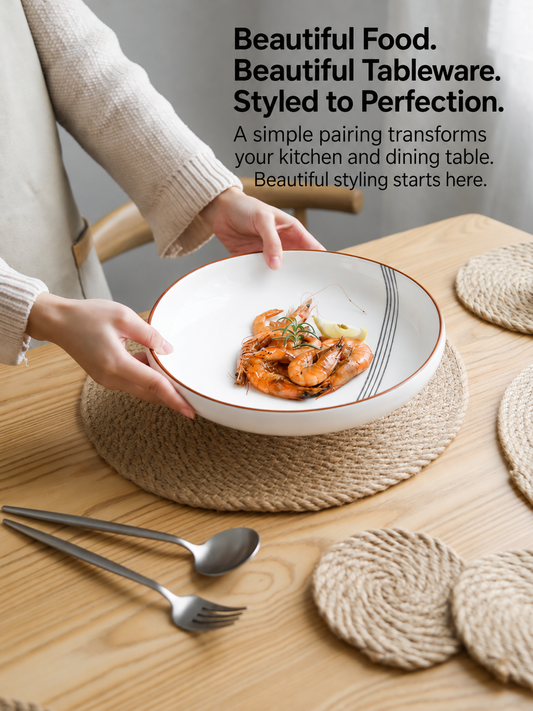 Woven Placemats Premium Linen Mat - 14in / 6in, Set of 8