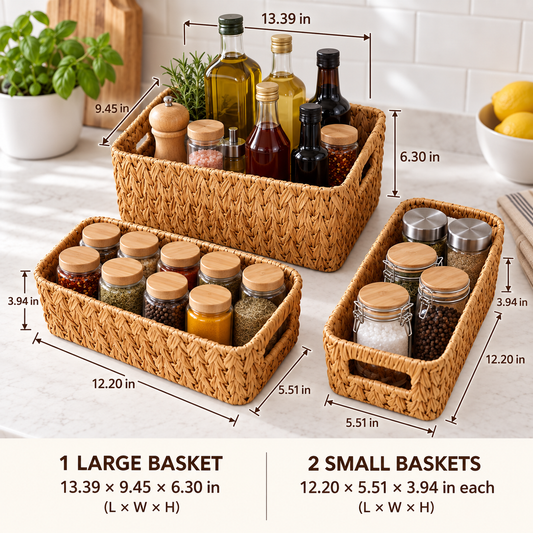 Two-Piece Gray Storage Basket Set  - 2ps