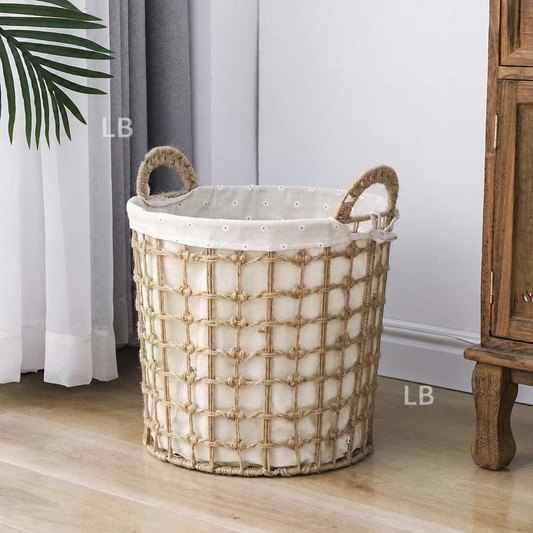 Round Woven Laundry Baskets - Set of 3