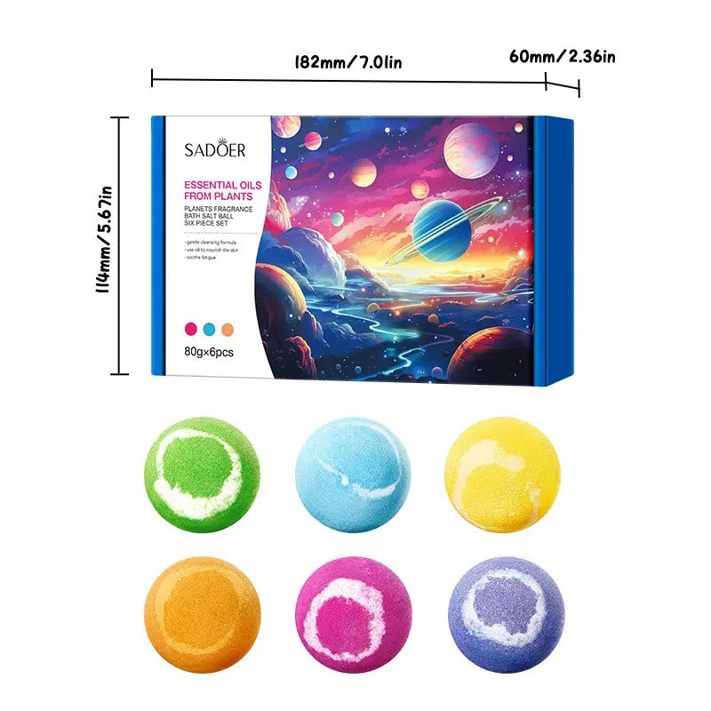 SADOER Planet Bath Bomb Gift Set – 6 Pieces