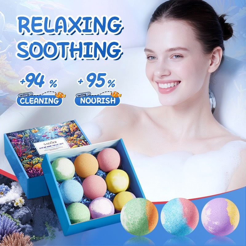 SADOER Ocean-Inspired Bath Bomb Gift Set – 9 × 100g
