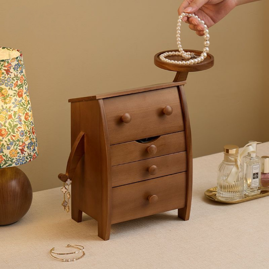 Rounded Pine Jewelry Organizer in Gift Box