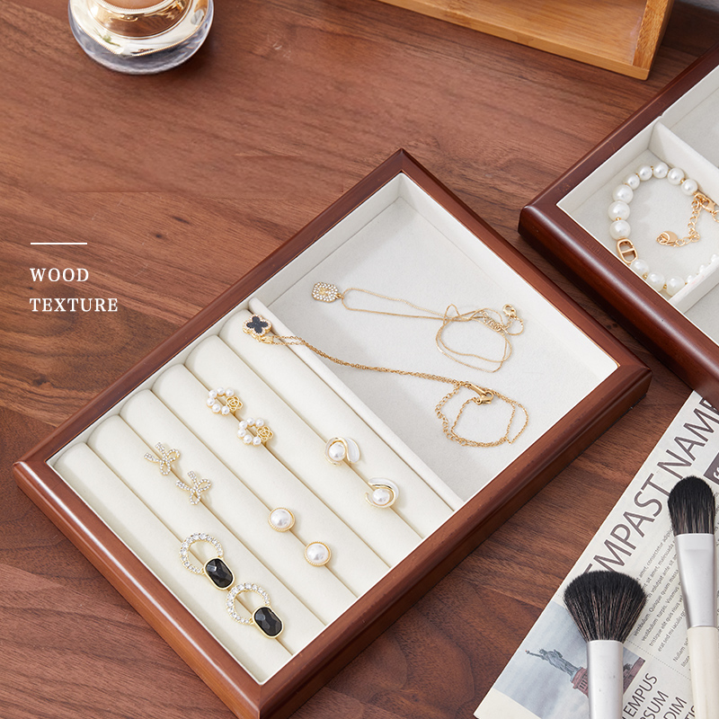 Lucky Bloom Wooden Jewelry Organizer Tray