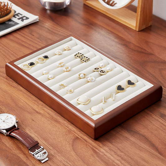 Lucky Bloom Wooden Jewelry Organizer Tray