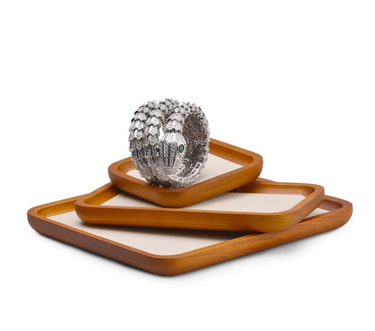 Wooden Trinket Tray Set