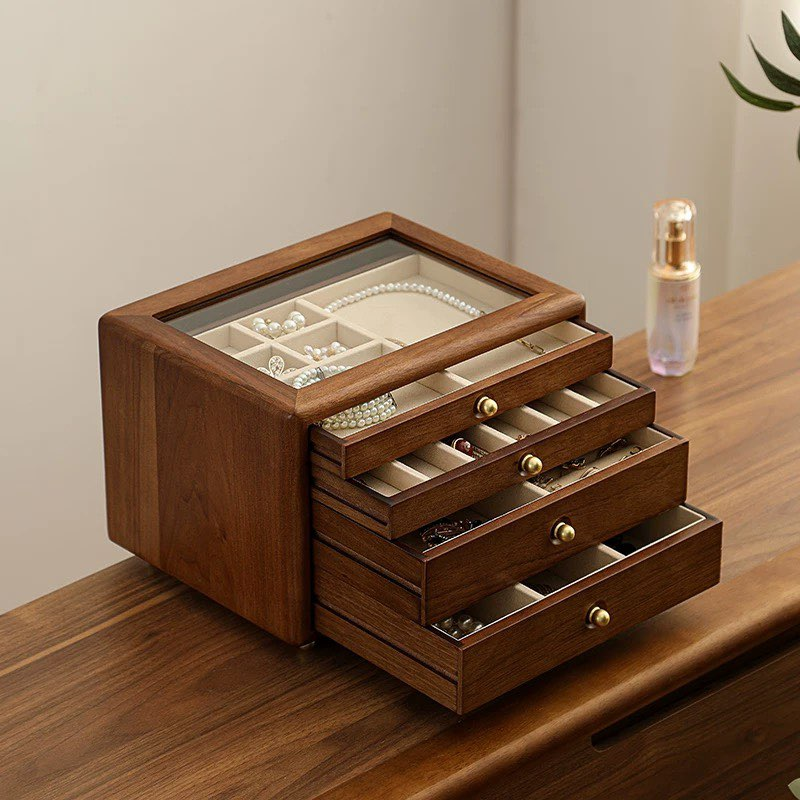 Solid Pine Wood Jewelry Box