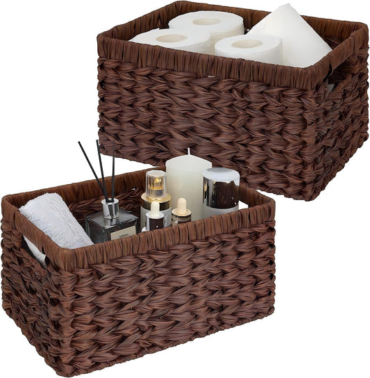 Two-Piece Faux-Rattan Storage Basket Set-2-Piece Set